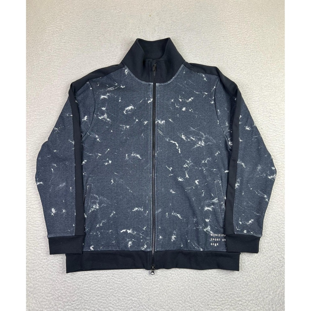 Municipal Track Jacket Mens XL Gray Black Full Zip Sport Utility Gear Athletic